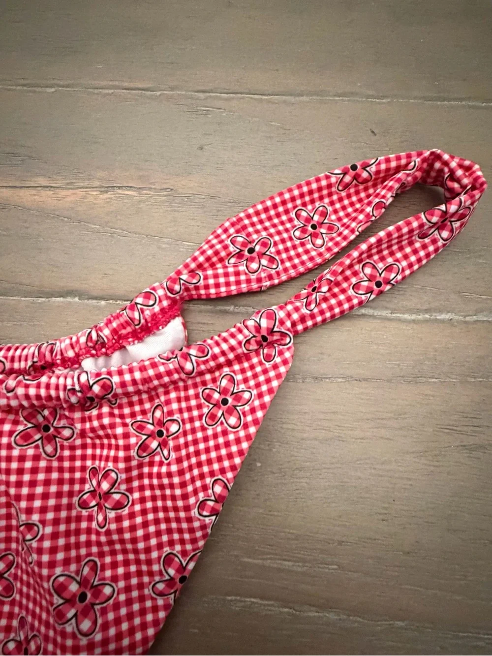 Pink by Frankie's Bikinis Ladybug Gingham Bikini Bottom
